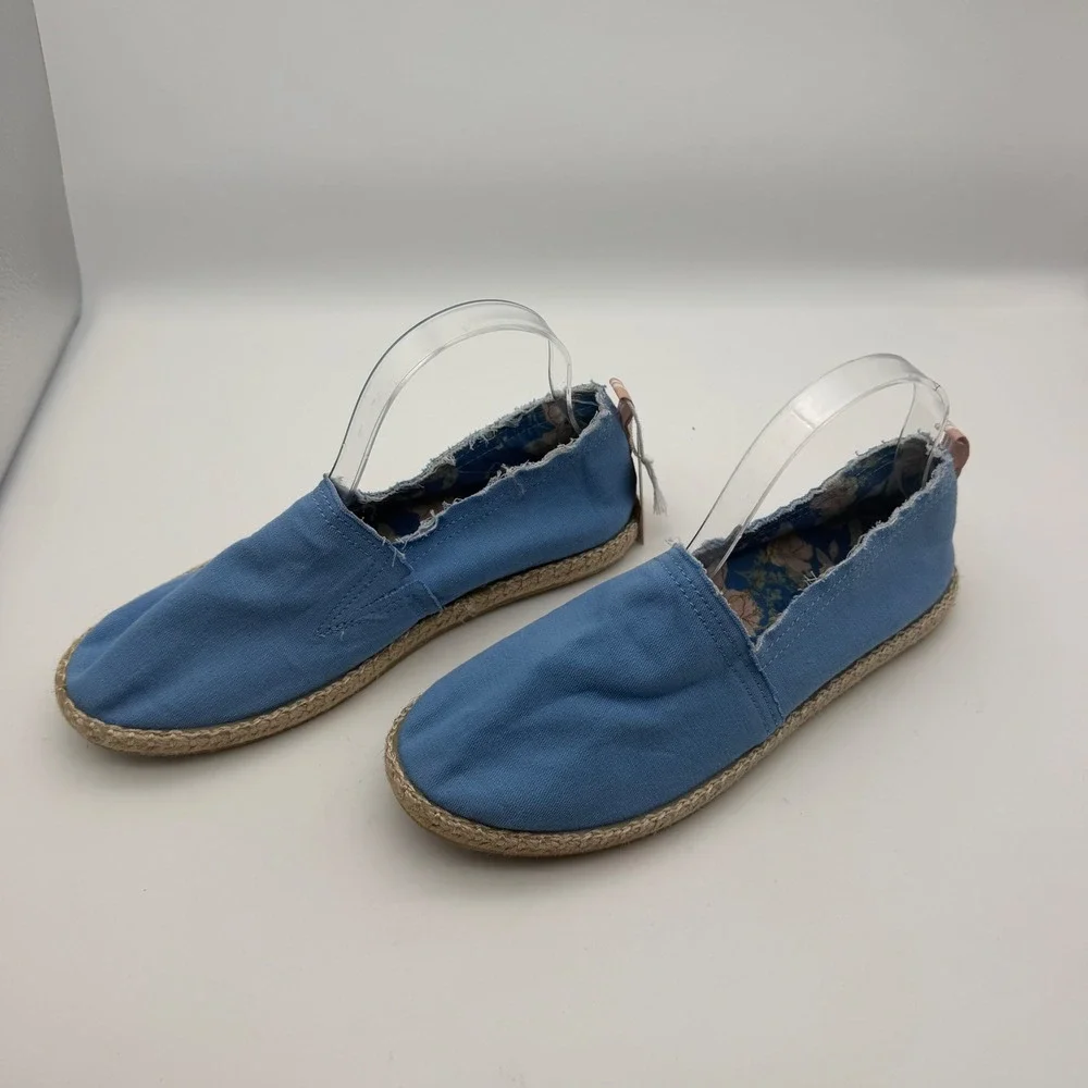 NWT Vionic Beach Laguna Blue Canvas Espadrille Slip On Shoes Size 8.5 Coastal